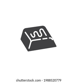 Chocolate bar piece vector icon. filled flat sign for mobile concept and web design. Piece of chocolate glyph icon. Symbol, logo illustration. Vector graphics