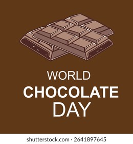 Chocolate Bar Poster with Melting Drip for World Chocolate Day
