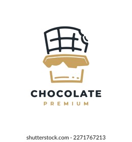 Chocolate bar premium minimal modern icon logo design vector illustration