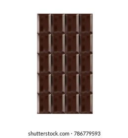 Chocolate bar realistic vector.