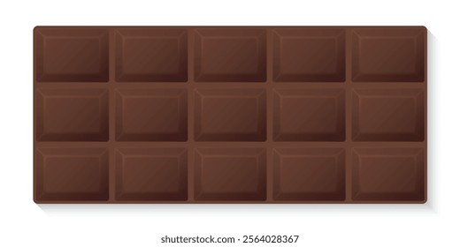 Chocolate bar rectangle shape isolated graphic illustration.