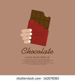 Chocolate Bar In Red Wrap Vector Illustration EPS10