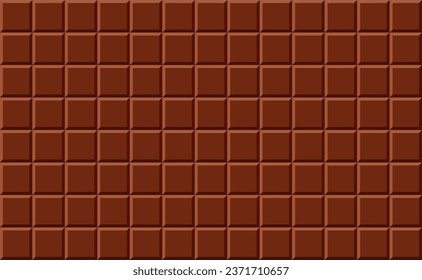 Chocolate bar seamless pattern.  Dark chocolate background for wallpaper or graphic design.  Unwrapped square pieces of chocolate. 