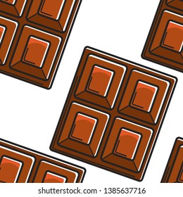 Chocolate bar seamless pattern Switzerland traditional food vector dessert production cocoa beans ingredients endless texture traveling and tourism Swiss symbols wallpaper print dark or milk sort