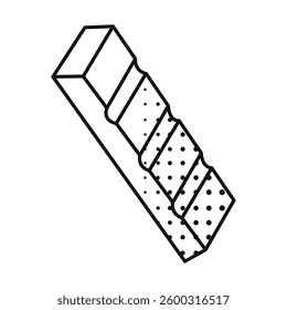 Chocolate bar segment with dotted texture lines. Vector