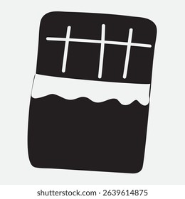 Chocolate bar silhouette. Simple vector flat vector illustration on white background.