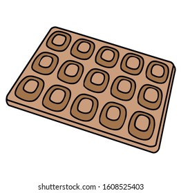chocolate bar, simple flat illustration, cartoon style