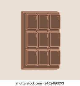 Chocolate bar simple line design illustration
