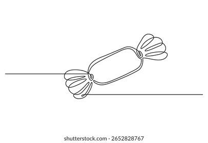 Barra de chocolate na ilustração de desenho de linha única. Desenho contínuo de uma linha de suor barra de chocolate. Traçado editável.