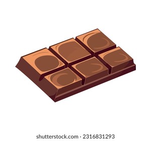 Chocolate bar slice icon isolated on white background icon isolated