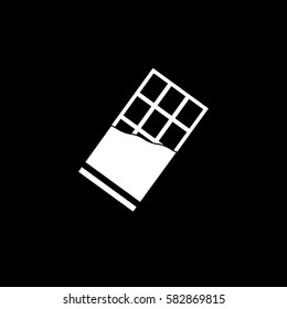 Chocolate bar solid icon, food & drink elements, sweets sign, a filled pattern on a black background, eps 10.