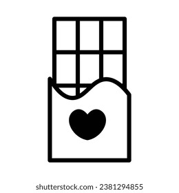 Chocolate bar with squares in wrapper icon vector on trendy design