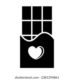 Chocolate bar with squares in wrapper icon vector on trendy design