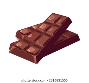 Chocolate bar stack, sweet refreshment icon isolated