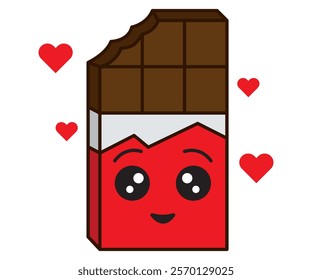 Chocolate bar sweet cocoa cartoon character illustration 