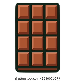 chocolate bar sweet snack food flat color vector illustration template design