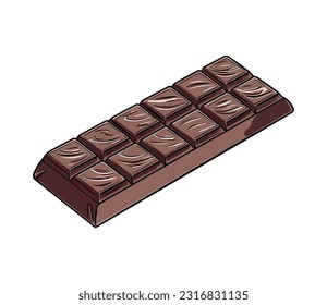 Schokoladenriegel, Symbol für süßen Snack einzeln
