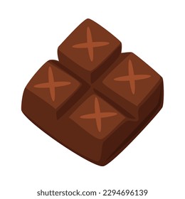 Chocolate bar. Tasty sweet dessert, ingredient for natural food products cartoon vector illustration