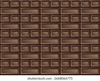 Padrões de ladrilho da barra de chocolate (3D brilhante, estilo vetorial)