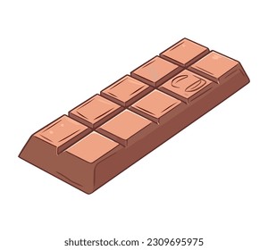 Chocolate bar of unhealthy eating snack isolated