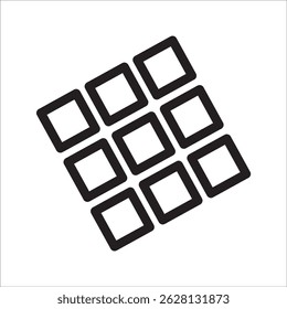 Barra de chocolate. Chocolate em bloco quadrado desembrulhado. Ilustração do vetor do produto orgânico do cacau isolada no fundo branco
