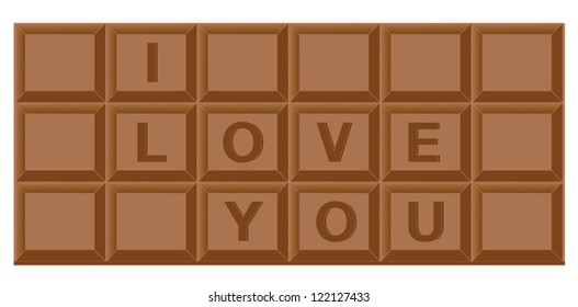 Chocolate bar for valentine, create by vector