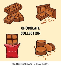 chocolate bar vector colored collection