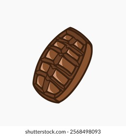 The chocolate bar vector design looks 3D cartoon on a white background