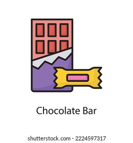 Chocolate Bar  Vector Filled Outline Icon Design illustration. Love Symbol on White background EPS 10 File