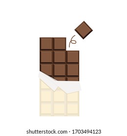 chocolate bar vector flat design isolate background