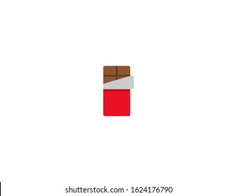 Chocolate bar vector flat icon. Isolated dark chocolate emoji illustration 