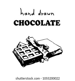 Chocolate bar vector hand drawn isolated on white