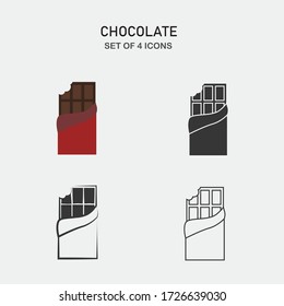 chocolate bar vector icon diary foods