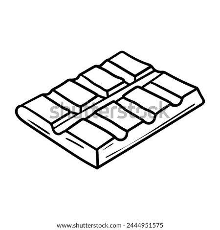 Chocolate bar vector icon in doodle style. Symbol in simple design. Cartoon object hand drawn isolated on white background.