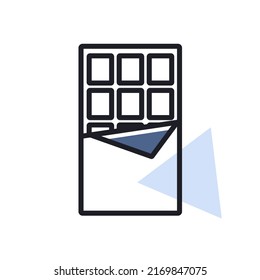 Chocolate bar vector icon. Fast food sign. Graph symbol for cooking web site and apps design, logo, app, UI