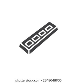 Icono vectorial de barra de chocolate. signo plano relleno para concepto móvil y diseño web. Icono de glifo de palo de chocolate. Símbolo, ilustración del logotipo. Gráficos vectoriales