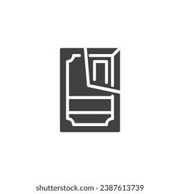 Chocolate bar vector icon. filled flat sign for mobile concept and web design. Chocolate bar glyph icon. Symbol, logo illustration. Vector graphics