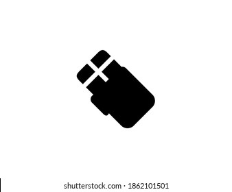 Chocolate bar vector icon. Isolated chocolate bar illustration