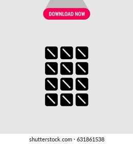 Chocolate Bar Vector Icon, The symbol of delecious chocolate bar. Simple, modern flat vector illustration for mobile app, website or desktop app  