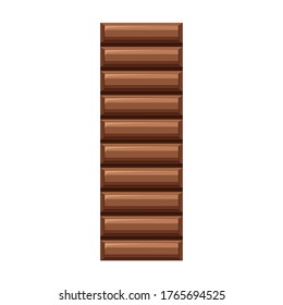 Icono vectorial de barra de chocolate.Logo del vector de dibujos animados aislado en barra de chocolate de fondo blanco.