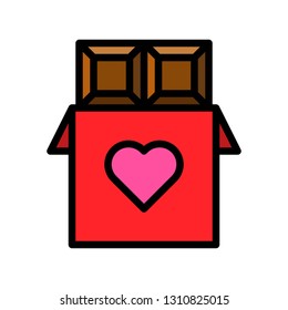Chocolate bar vector illustration, filled style icon editable outline