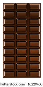 Chocolate bar vector illustration isolated on white background.