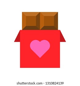 Chocolate bar vector illustration, Isolated flat design icon