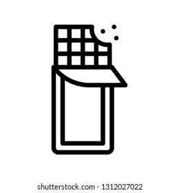 Chocolate bar vector illustration, Isolated line design icon