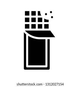 Chocolate bar vector illustration, Isolated solid design icon