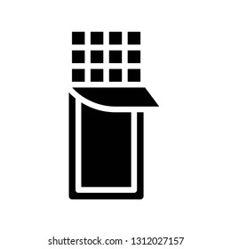 Chocolate bar vector illustration, Isolated solid design icon