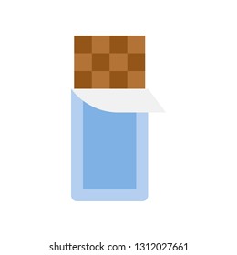 Chocolate bar vector illustration, Isolated flat design icon