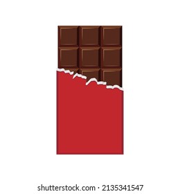 chocolate bar, vector illustration isolated on white background