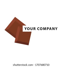 Ilustración vectorial de barra de chocolate. logotipo vectorial del chocolate. 