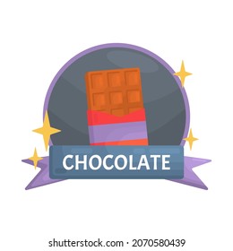Chocolate bar, vector illustration with title